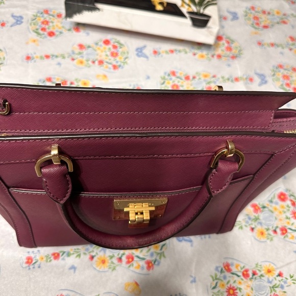 Michael Kors wine colored Satchel with Gold Hardware - Picture 13 of 13